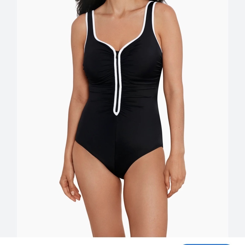Chic Black and White One-Piece Swimsuit
